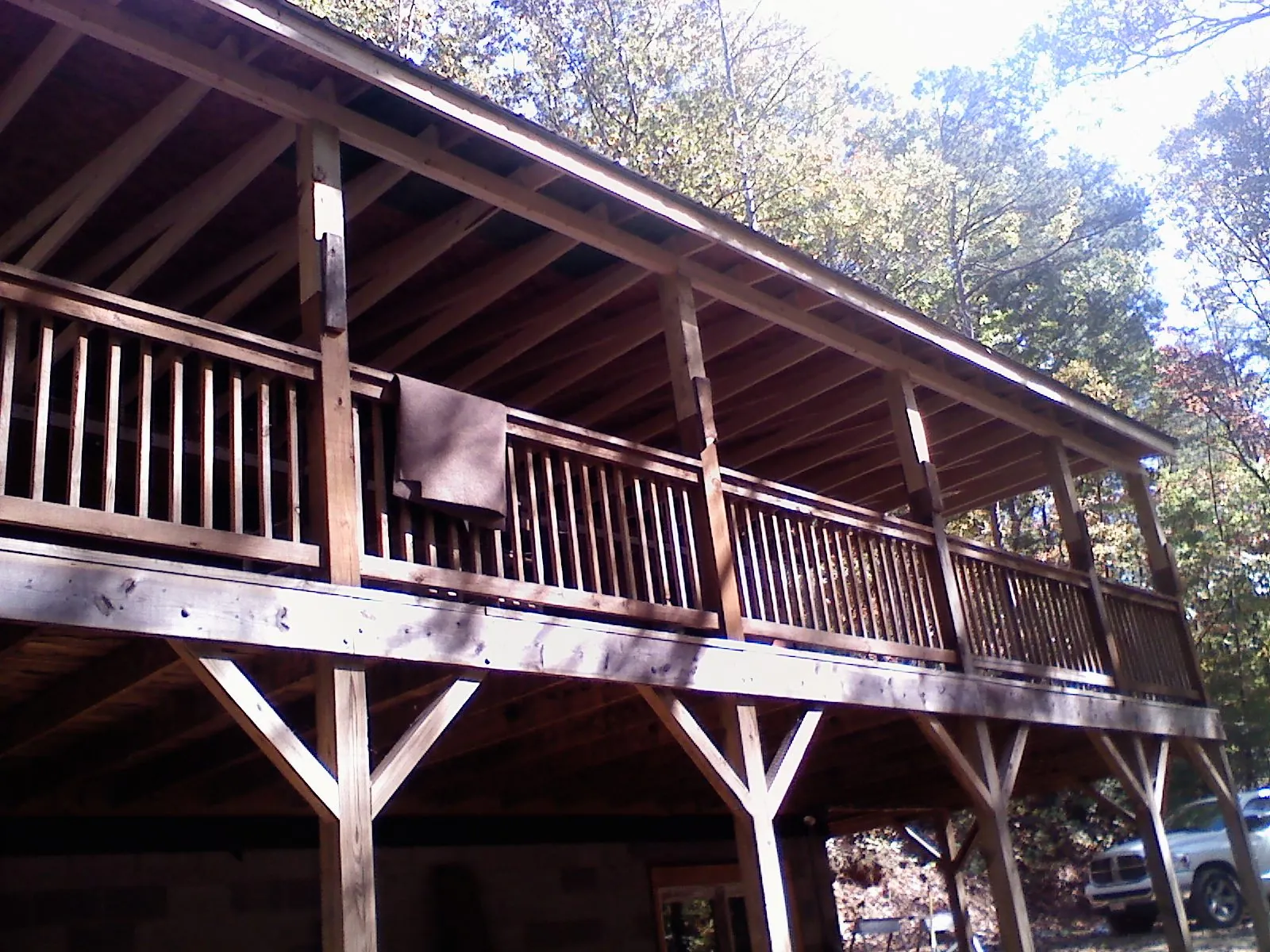 Timber framing under a new elevated porch and deck — Roof Leak Repair in Ennice by Roofing Brothers